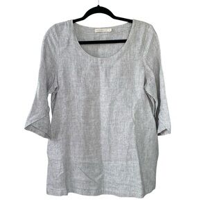 Mes Soeurs Et Moi Gray Linen Boxy Blouse Relaxed Fit 2
